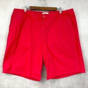 Est 1946 Womens‎ Chino Shorts 20W Classic Fit Bright Red Preppy Coastal Grandma